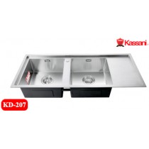 CHẬU RỬA INOX 2 HỘC CÓ CÁNH KASSANI KD-207 CHẬU RỬA INOX 2 HỘC CÓ CÁNH KASSANI KD-207